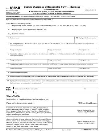 IRS Form 8822B