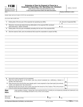 IRS Form 1138