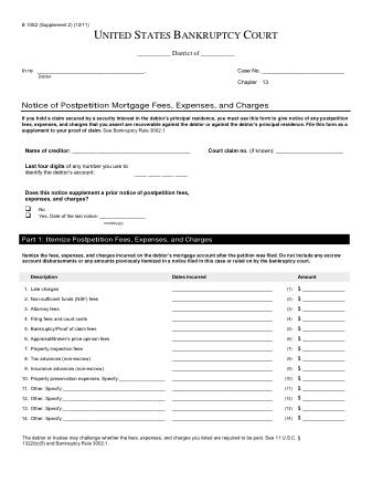 US Courts Form B 010S2