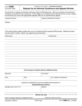 IRS Form 12009