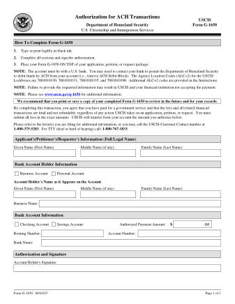 USCIS Form G-1650