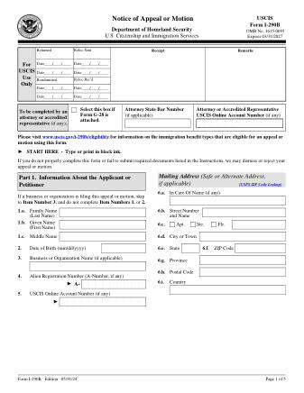 USCIS Form I-290B
