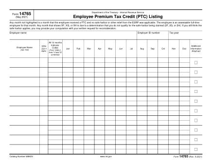 IRS Form 14765