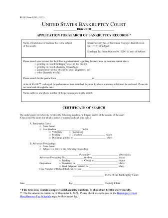 US Courts Form FORM 1320 1223REV