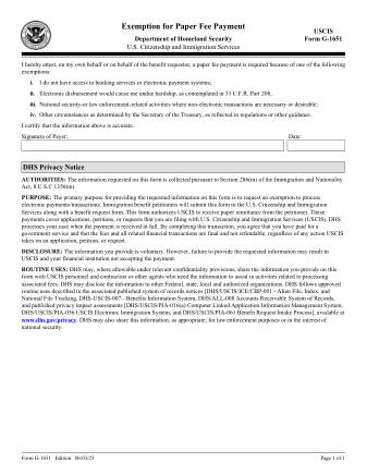 USCIS Form G-1651