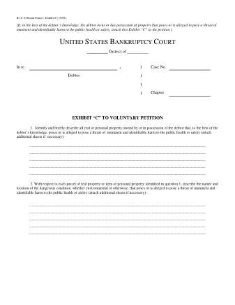 US Courts Form B 001C 0901F