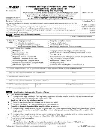 IRS Form W8EXP