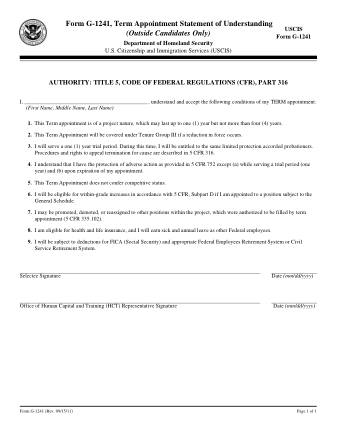 USCIS Form G-1241FORMRE9-15-11