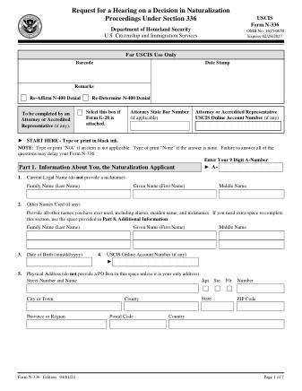 USCIS Form N-336