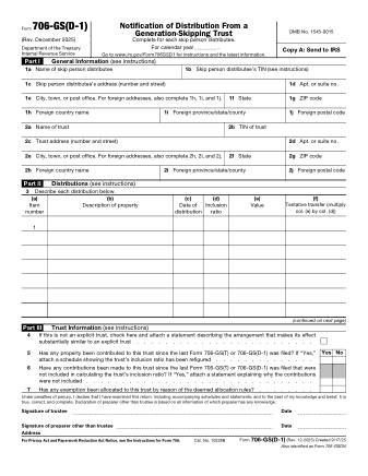 IRS Form 706GSD1