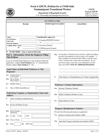 USCIS Form I-129CW