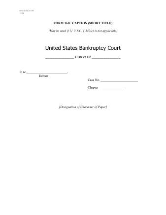 US Courts Form B16B