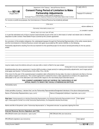 IRS Form 921M