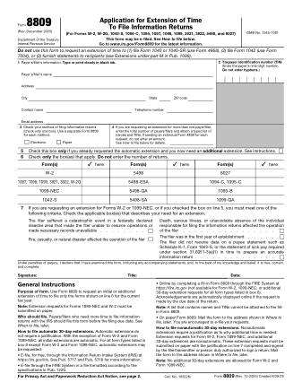 IRS Form 8809