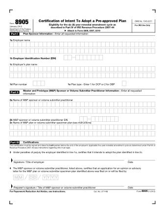 IRS Form 8905