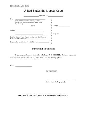 US Courts Form B 018 1207