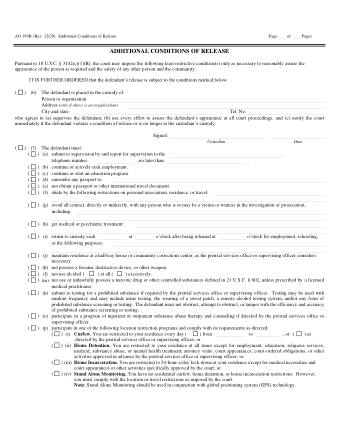 US Courts Form AO199B