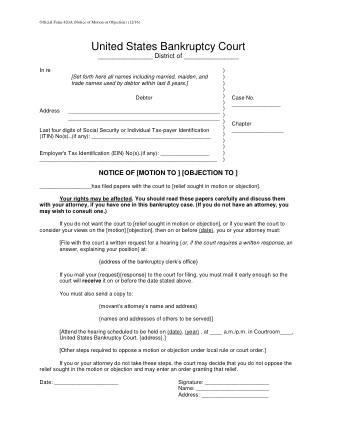 US Courts Form B 420A 1216 0