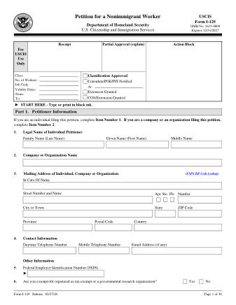 USCIS Form I-129
