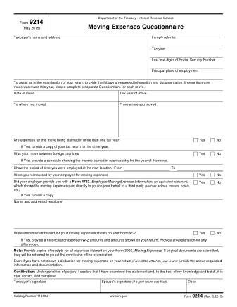 IRS Form 9214