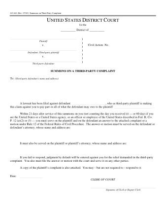 US Courts Form AO441