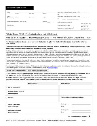 US Courts Form B 309A 1215.7.14 0
