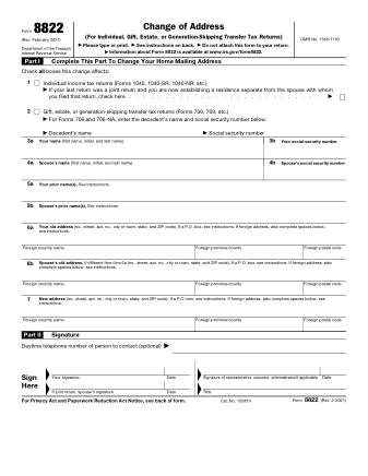 IRS Form 8822
