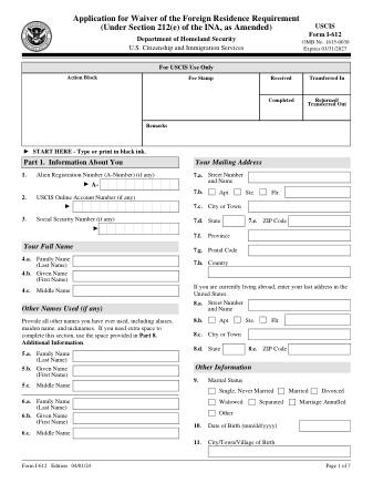 USCIS Form I-612