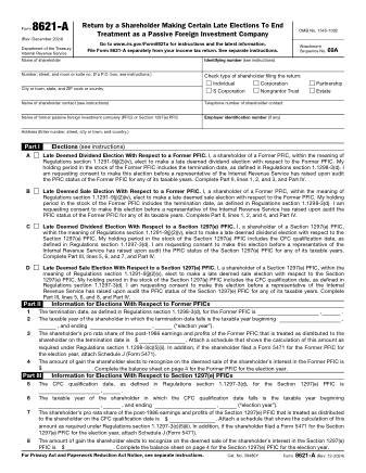 IRS Form 8621A