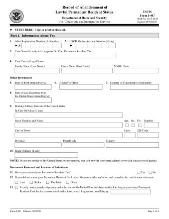 USCIS Form I-407
