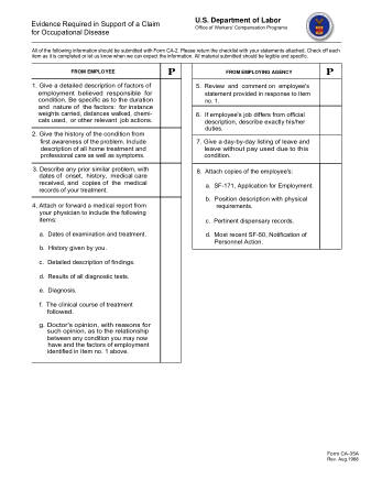 DOL Form CA 35