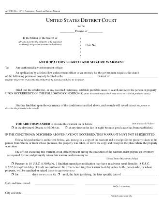 US Courts Form AO093B