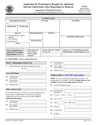 USCIS Form I-212