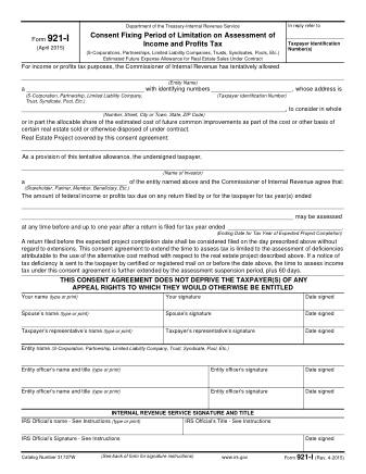 IRS Form 921I