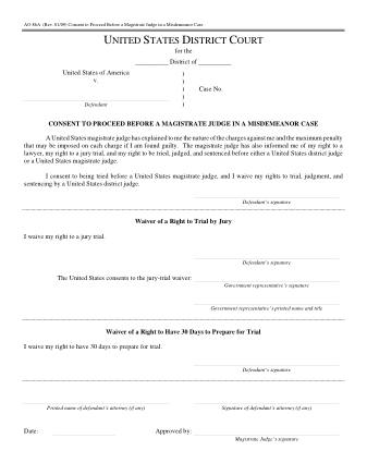 US Courts Form AO086A