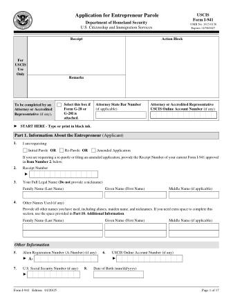 USCIS Form I-941