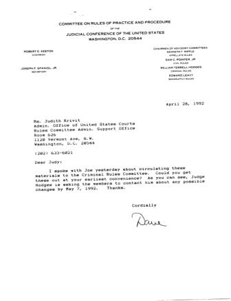 US Courts Form CR1992 04