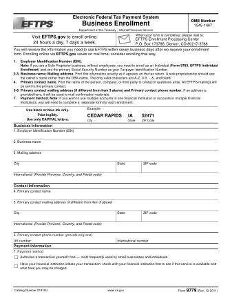 IRS Form 9779