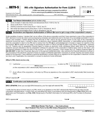 IRS Form 8879S