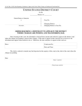 US Courts Form AO467