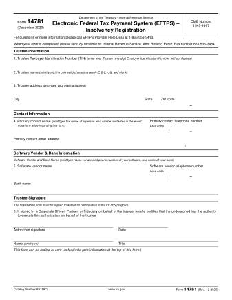 IRS Form 14781
