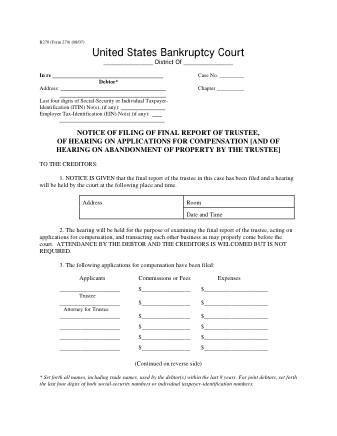 US Courts Form FORM 270 0807