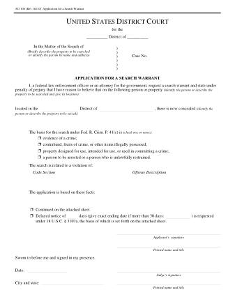 US Courts Form AO106