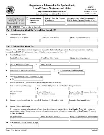 USCIS Form I-539A