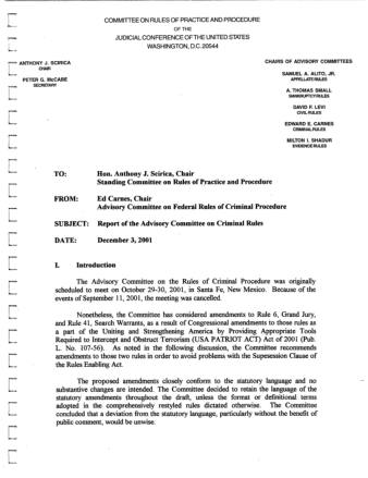 US Courts Form CR12 2001