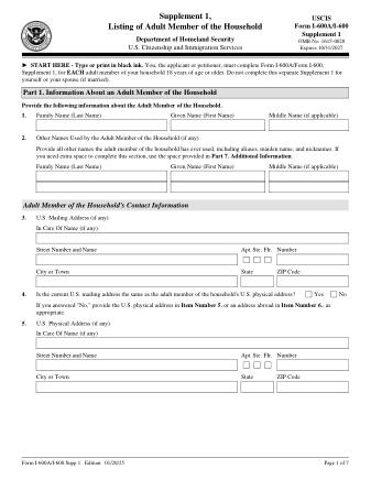 USCIS Form I-600ASUP1