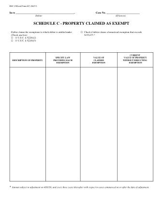 US Courts Form B 006C