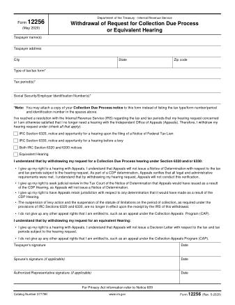 IRS Form 12256