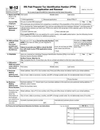 IRS Form W12