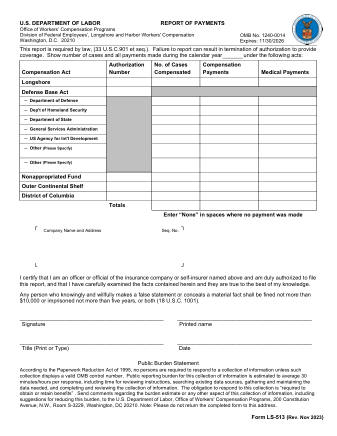 DOL Form LS 513